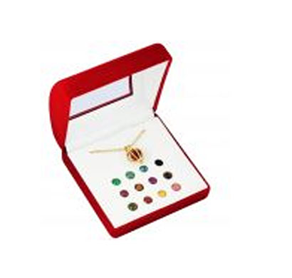 art de france necklace with 13 semi precious stones gold-plated (multicolor)